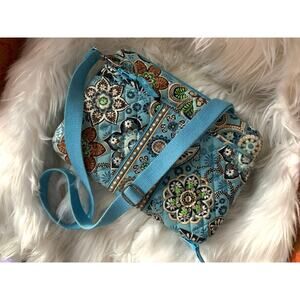Vera Bradley 12" mini Laptop  Hard Case w/Shoulder Strap in Bali Blue EUC